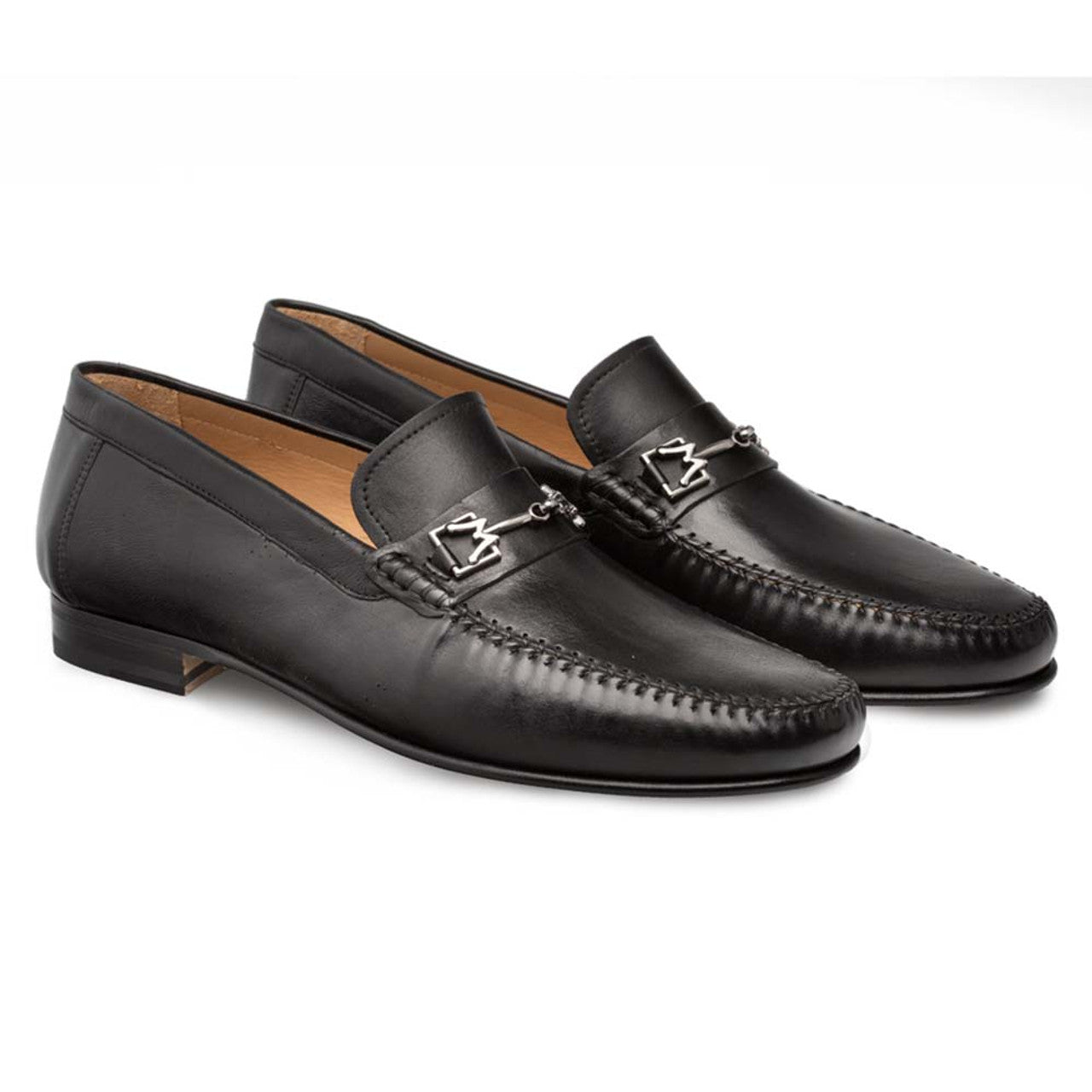 Brussels Black Calfskin Men??s Moccasin By Mezlan Made In Spain Brand