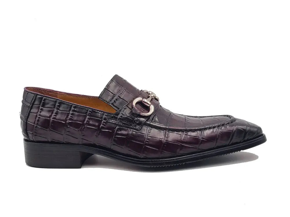 Buckle Loafer w Gator Embossed Leather