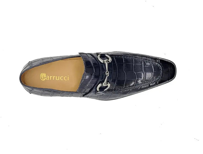 Carrucci Buckle Loafer w Gator Embossed Leather