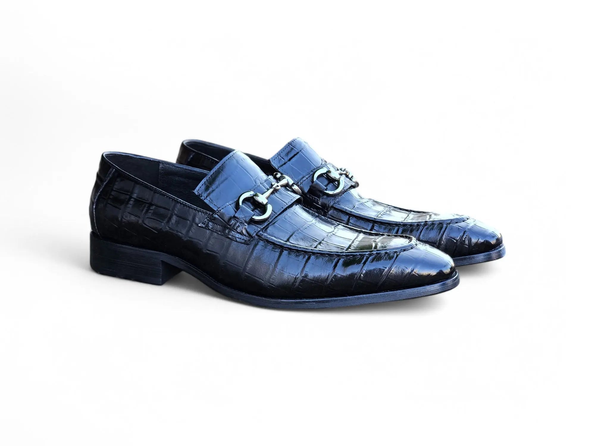 Buckle Loafer w Gator Embossed Leather Carrucci