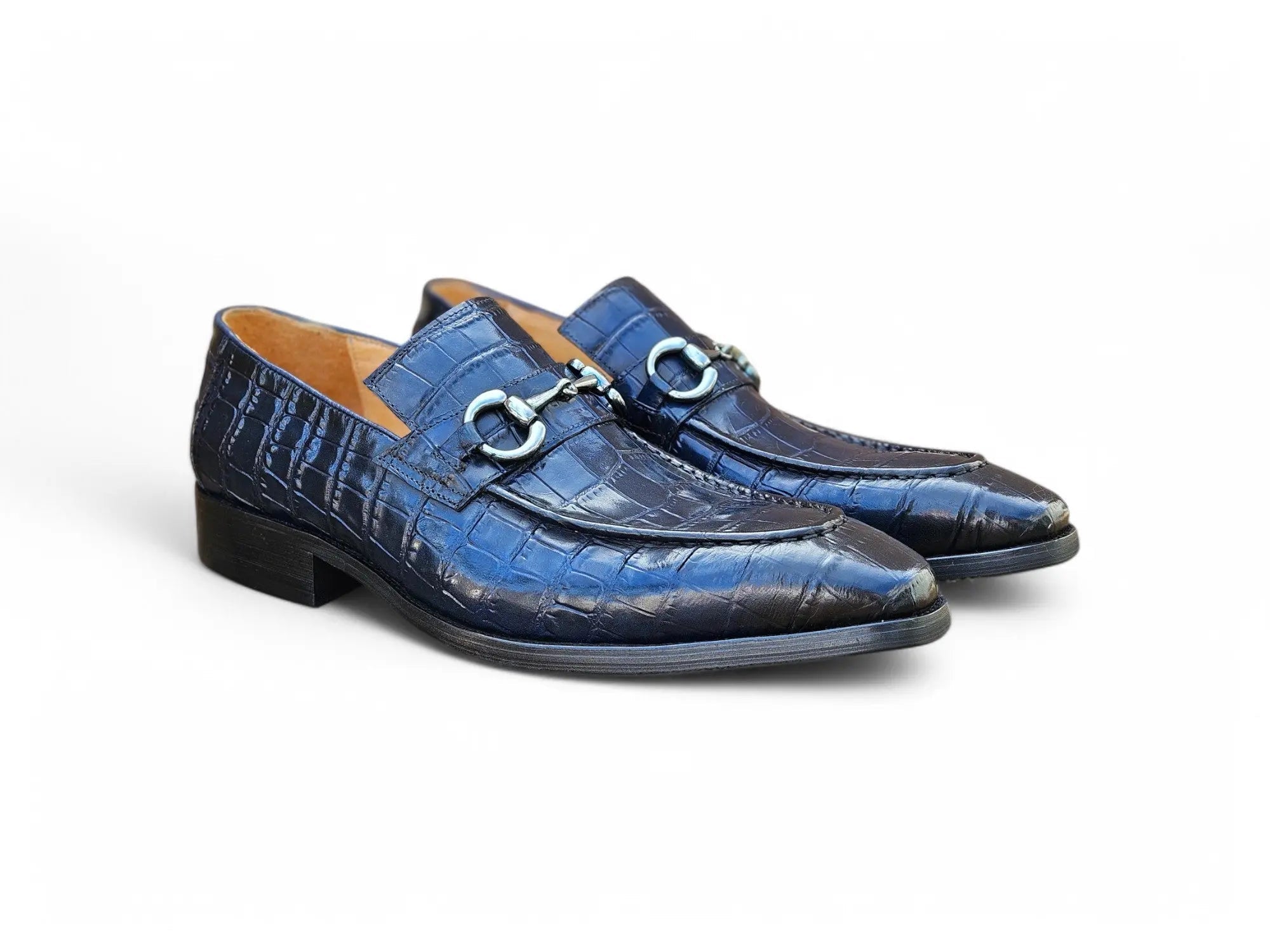 Buckle Loafer w Gator Embossed Leather Carrucci