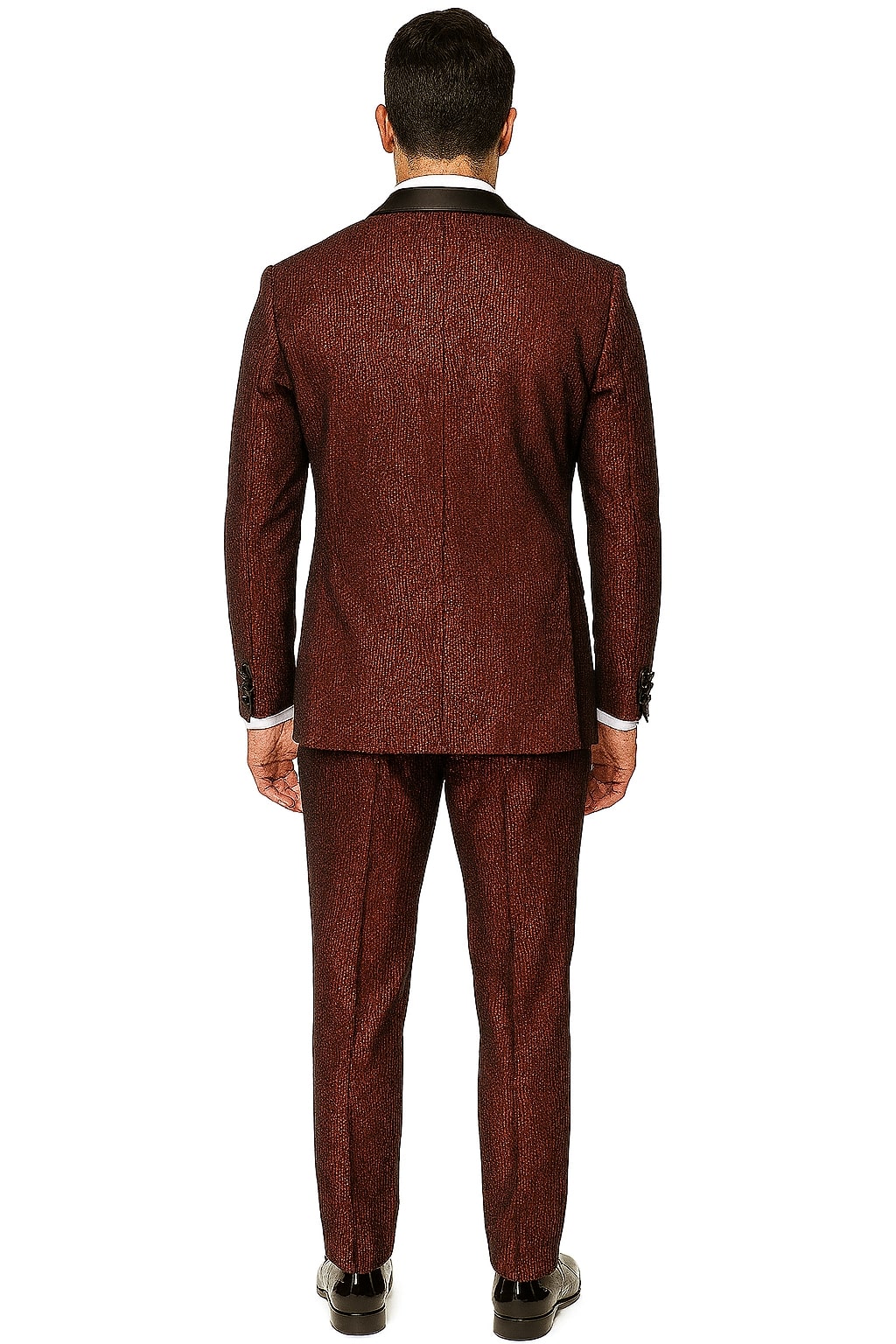 Mens Burgundy Shiny Stripe Tuxedo Jacket  Slim Fit Satin Lapel Dinner Blazer for Formal Events