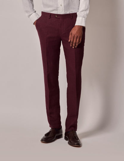 44 Mens Linen Suit For Beach Wedding - Summer Suit in Burgundy 44 Mens Linen Suit For Beach Wedding - Summer Suit in Burgundy