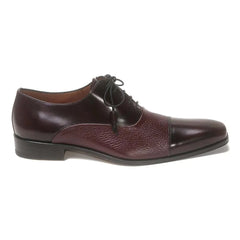 mezlan-men-burgundy-deer-skin-cap-toe-oxford-shoes - Size: 8