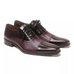 mezlan-men-burgundy-deer-skin-cap-toe-oxford-shoes - Size: 8