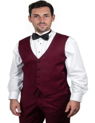 Burgundy Tuxedo - Maroon Burgundy Color - Mens One Button Shawl Lapel Burgundy Tuxedo