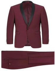 Mens Burgundy Prom Tuxedo - Maroon Wedding Dinner Traditional Suit - Men's Tuxedo USA