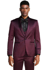 Mens Burgundy Prom Tuxedo - Maroon Wedding Dinner Slim Fit Suit - Men's Tuxedo USA