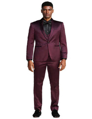 Mens Burgundy Prom Tuxedo - Maroon Wedding Dinner Slim Fit Suit - Men's Tuxedo USA