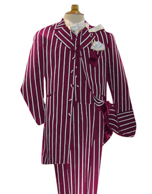 Burgundy and White Pinstripe Zoot Suit - Gangster 1920s Pinstripe Suit - Mens  Fashion Suit - Men's Tuxedo USA