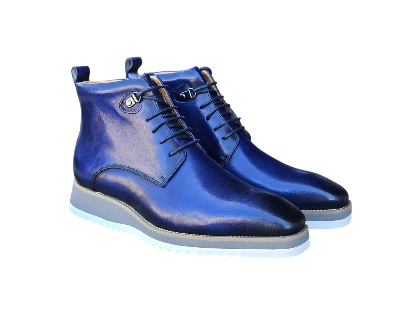 Burnished Calfskin Lace-Up Boot Carrucci