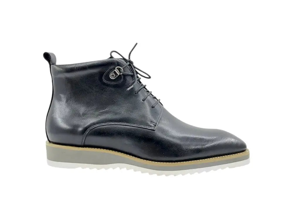 Burnished Calfskin Lace-Up Boot Carrucci