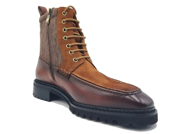 Carrucci Lace-up Boot with Side Zipper
