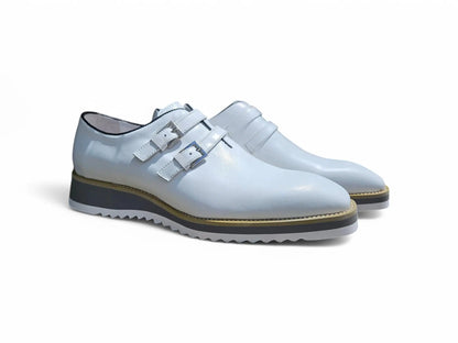 Burnished Double Monk Whole Cut Shoe Carrucci