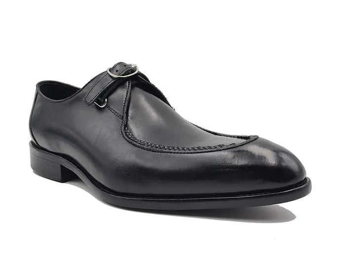 Carrucci Burnished Moc Toe Single Monk Loafer