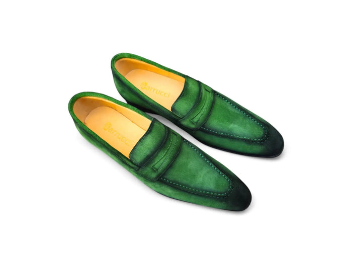 Burnished Suede Penny Loafer Carrucci