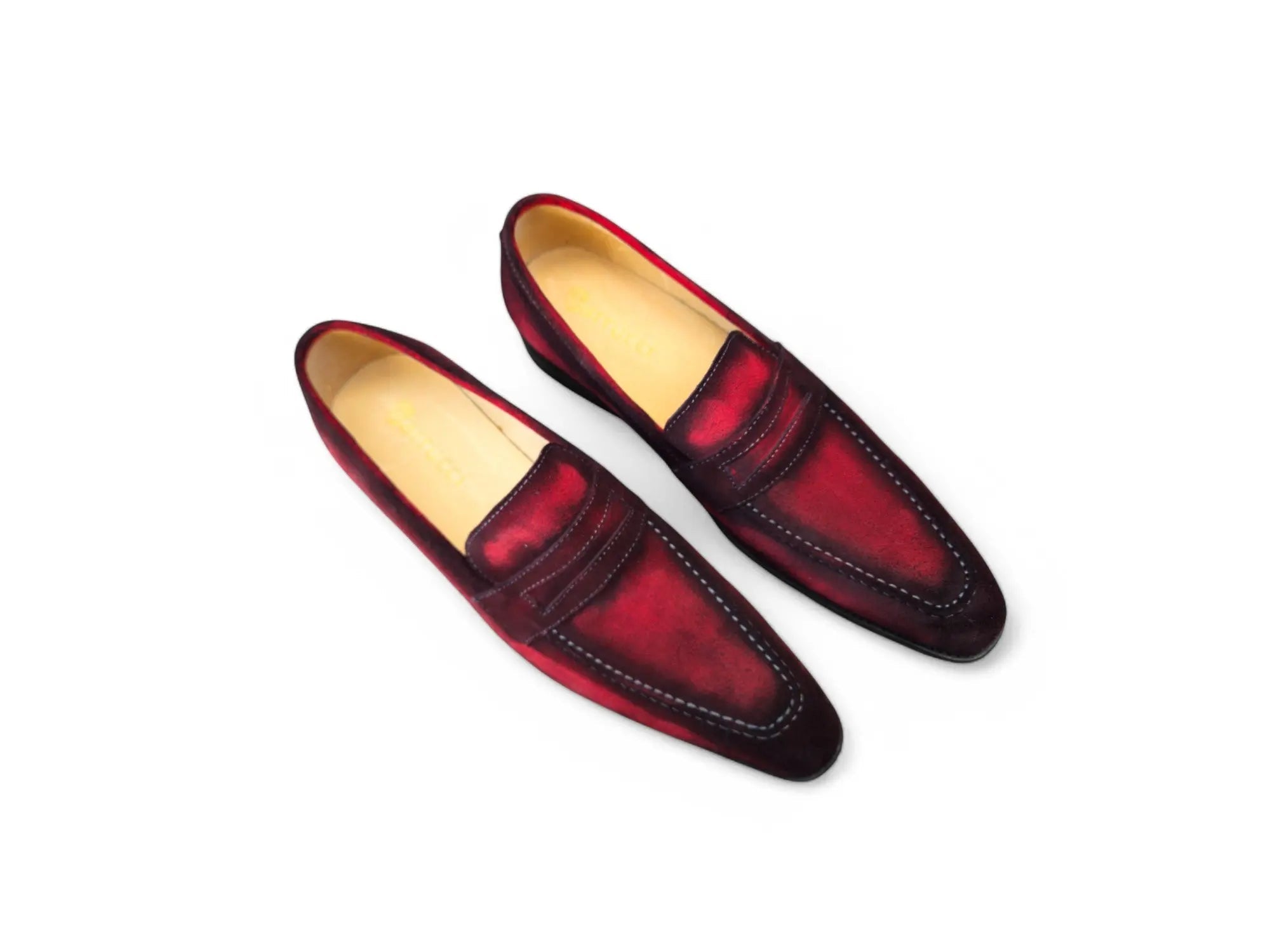 Burnished Suede Penny Loafer Carrucci