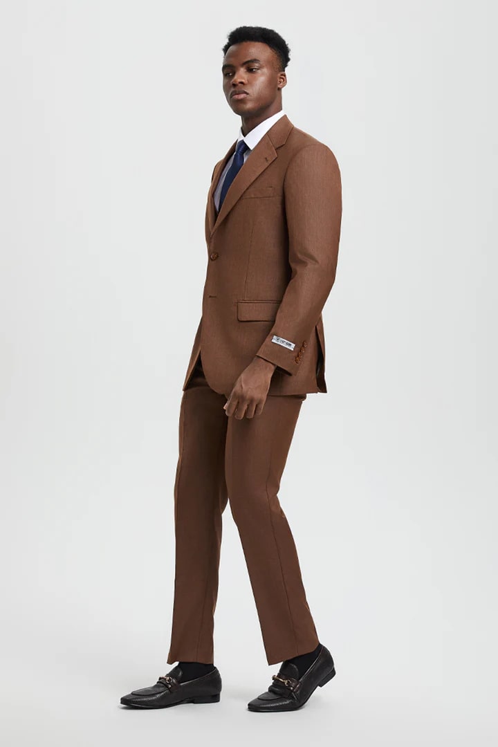 38 Brown Wedding Suit - Jacket Pants - Light Brown Tuxedo - Light Brown Groomsmen Stacy Adam Suit 38 Brown Wedding Suit - Jacket Pants - Light Brown Tuxedo - Light Brown Groomsmen Stacy Adam Suit