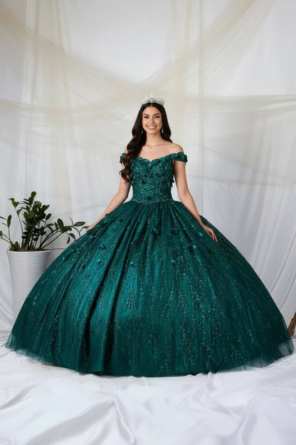3D Floral Off Shoulder Cape Ball Gown by Calla SCL-30001