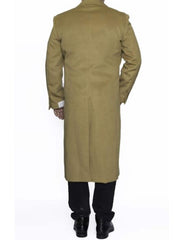 3 Button Camel Full Length Wool Dress Ankle length Top Coat/Overcoat - Mens Overcoat - Men's Tuxedo USA