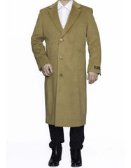 Mens Overcoat - Topcoat For Men - Winter Fabric - Overcoat Long men's Dress Topcoat - Winter coat 4XL 5XL 6XL Camel Big and Tall Large Man ~ Plus Size Three Button - Men's Tuxedo USA