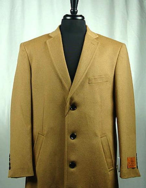 Mens Overcoat - Topcoat For Men - Winter Fabric - 4 Button Wool Blend