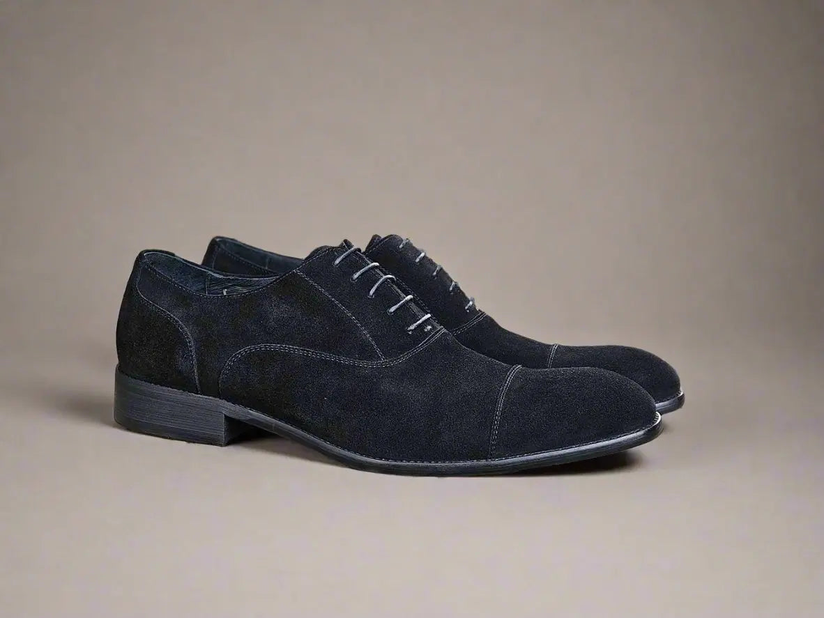Cap Toe Suede Lace-up Shoe Carrucci