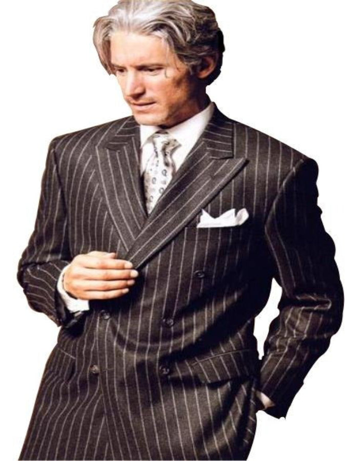 Chalk Bold Pinstripe Double Breasted 6 on 2 Super 120's poly~rayon N Suit