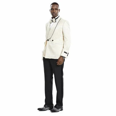 Knot Side Textured Paisley 2pc Tuxedo, Champange - Men's Tuxedo USA