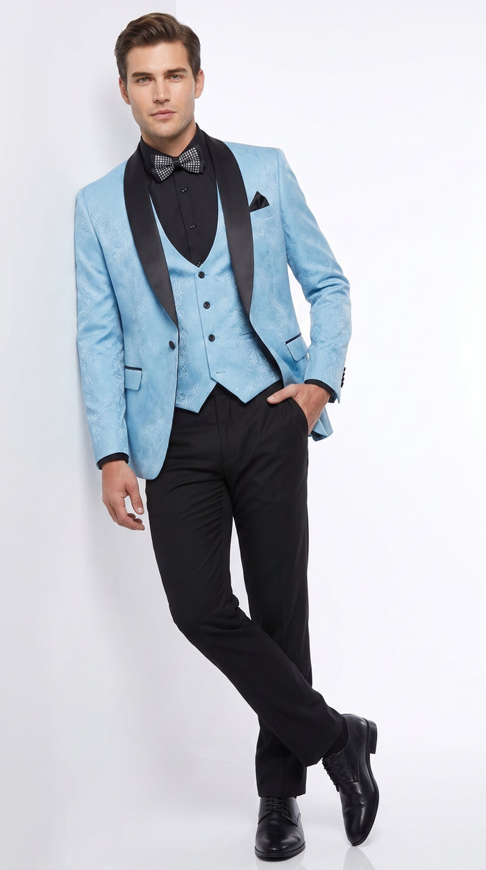 Men’s Light Blue Easter Suit, Modern Fit Lightweight Summer Jacket and Pants Set