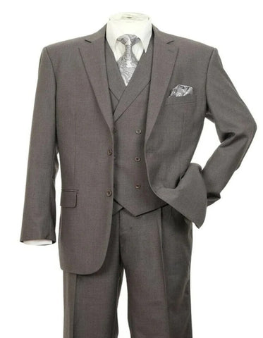 Pleated Dress Men Suits - Mens 2 button Pleated Pant Double Breasted Charcoal Grey Suit