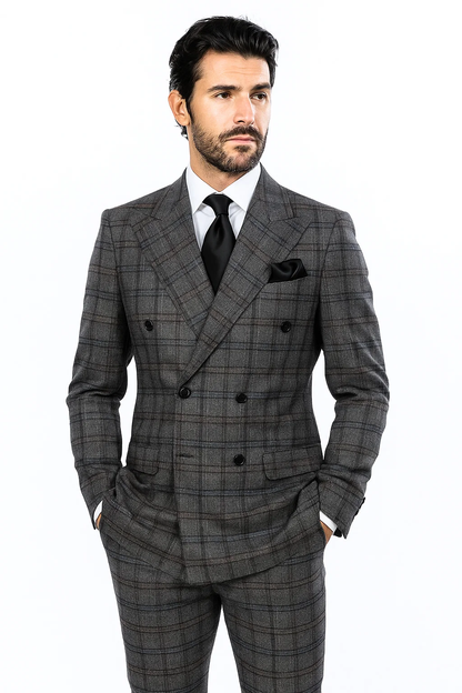Charcoal with Blue Plaid by Rossiman