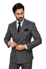 suits-with-baggy-pleated-pants-wide-leg-pants-100-wool-classic-fit-in-color-charcoal-with-blue-plaid-by-rossiman