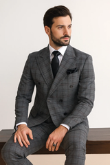 suits-with-baggy-pleated-pants-wide-leg-pants-100-wool-classic-fit-in-color-charcoal-with-blue-plaid-by-rossiman
