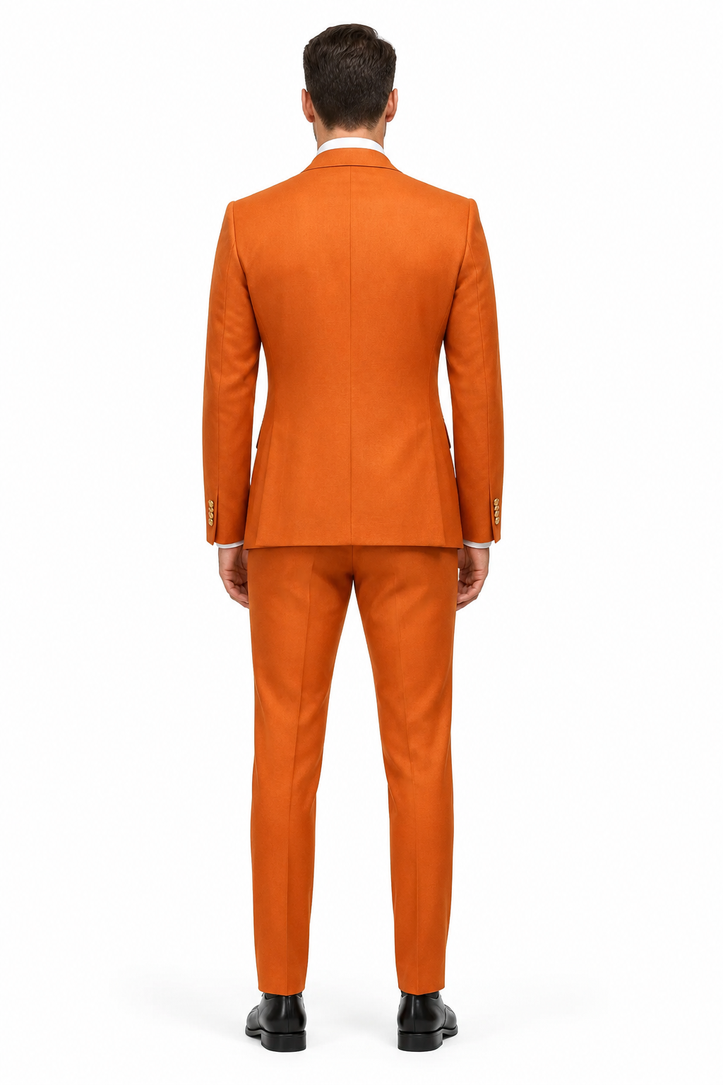 Rossiman Rust Men's Slim Fit Suit Double Breast Vest Flat Front Pants