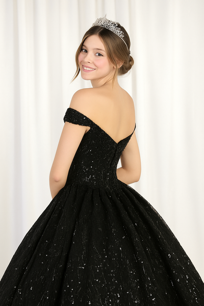 Plus Size Ball Gown in Black | Formal Quinceanera Dress by LK153