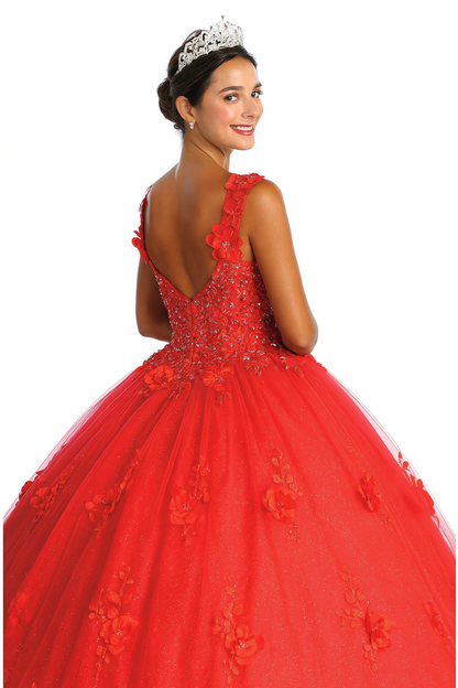 Plus Size Ball Gown in Red | Formal Quinceanera Dress by LK157