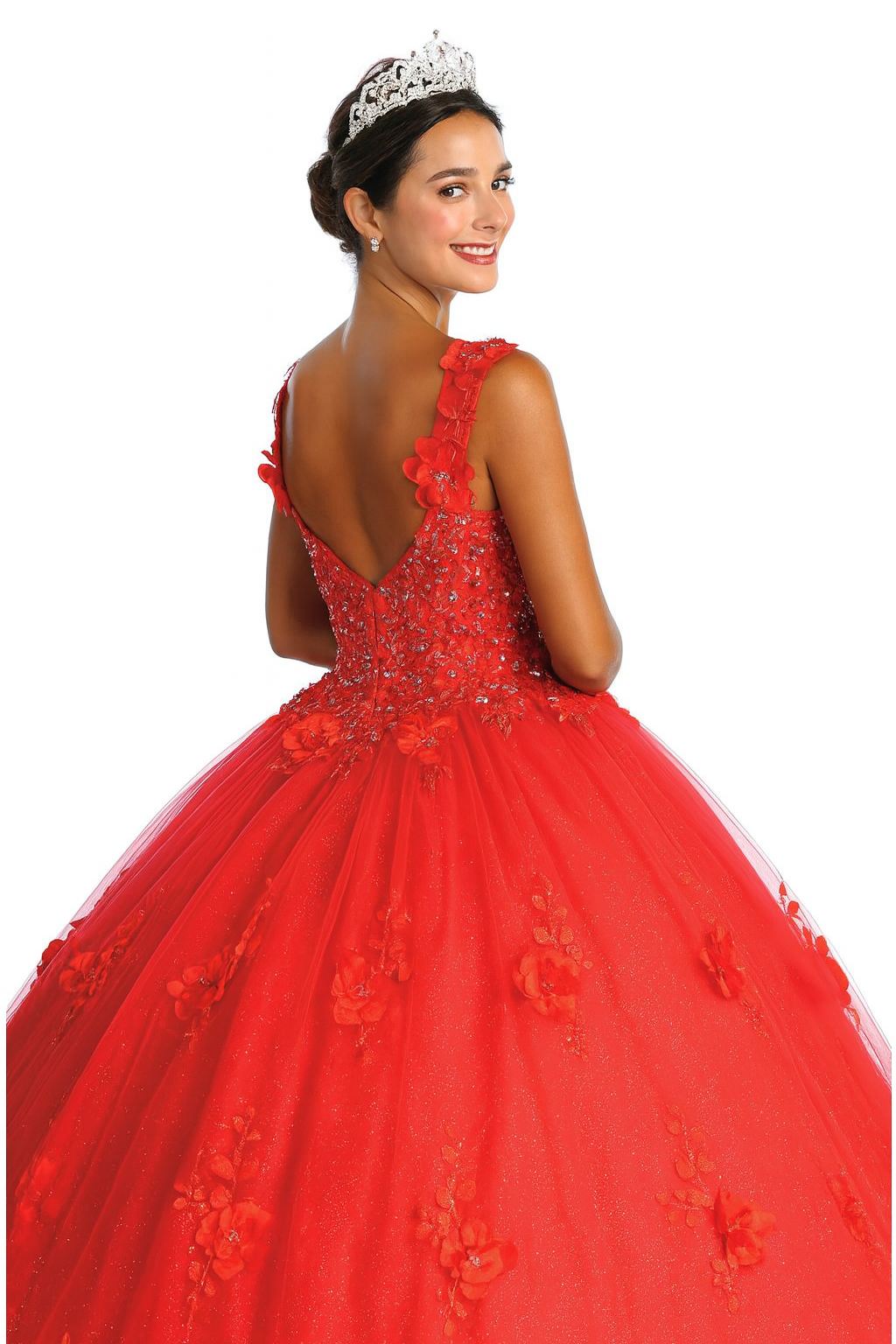Plus Size Ball Gown in Red | Formal Quinceanera Dress by LK157