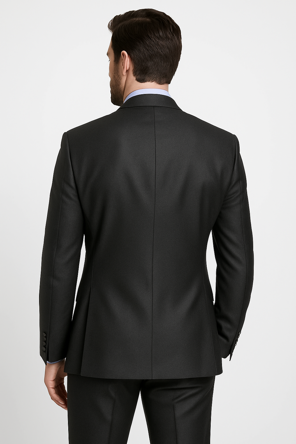 Mens Shiny Sharkskin Suit in Silver Grey