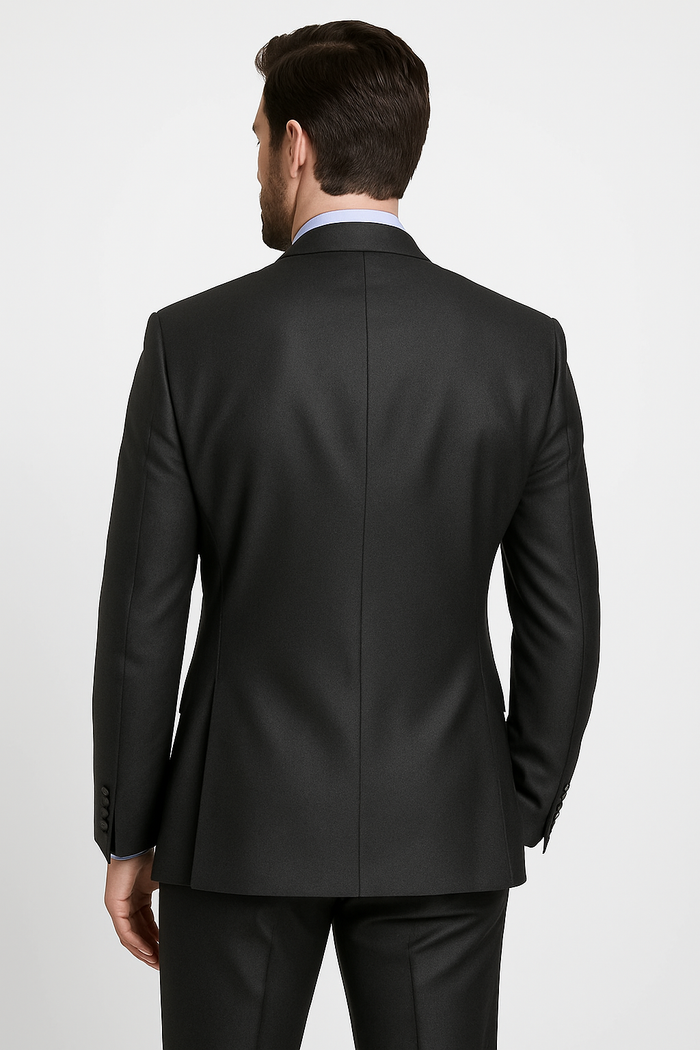 Men's Shiny Sharkskin Suit in Silver Grey
