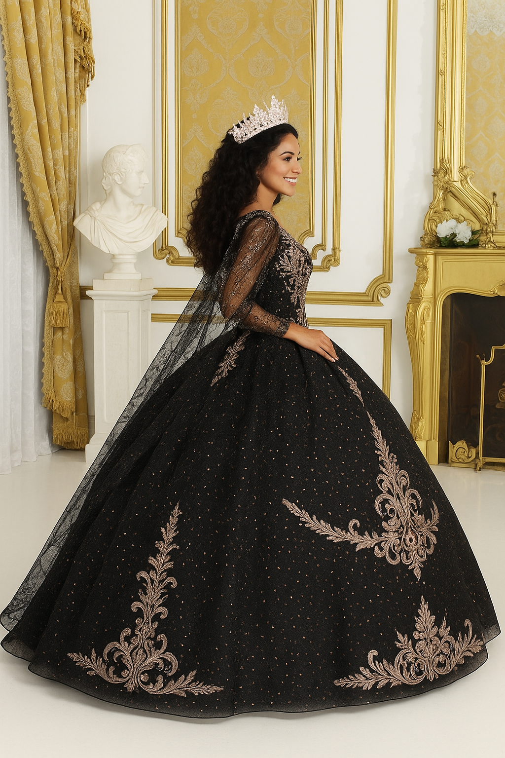 Plus Size Ball Gown in Black | Formal Quinceanera Dress by LK218