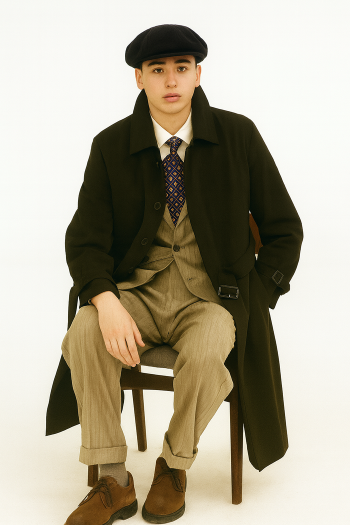 All Weather Men's Dress Coat Belted Rain Coats ~ Long full Maxi length Trench Coats Black Long Style