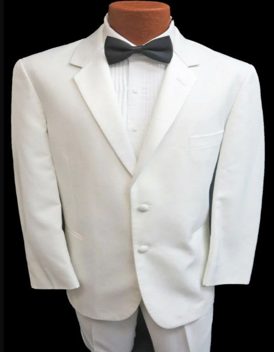 White 2 Button Notch Lapel Dinner Jacket - Men's Tuxedo USA