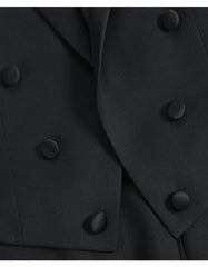 Black Tuxedo - Mens Wedding Suit Satin-faced Peak Lapel - Black Prom Suit