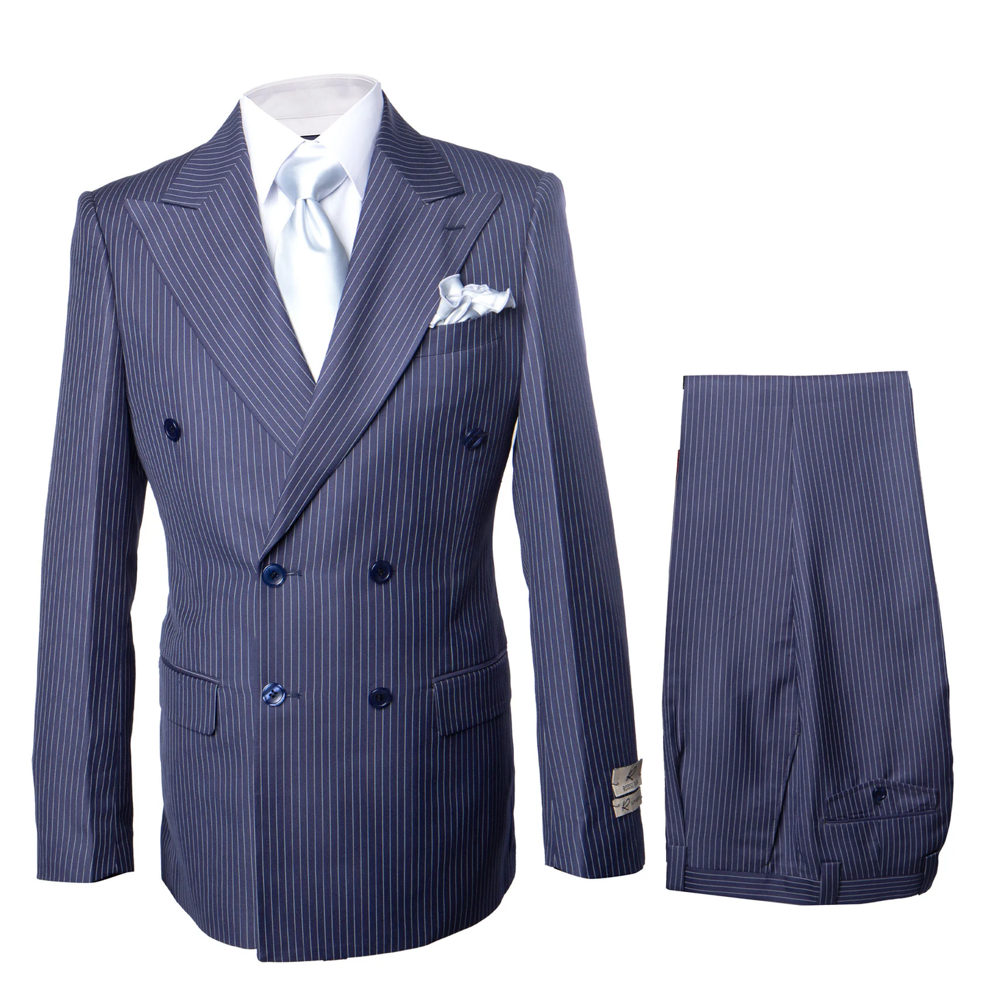 Classic Fit in Navy with White Pinstripe Color by Rossiman
