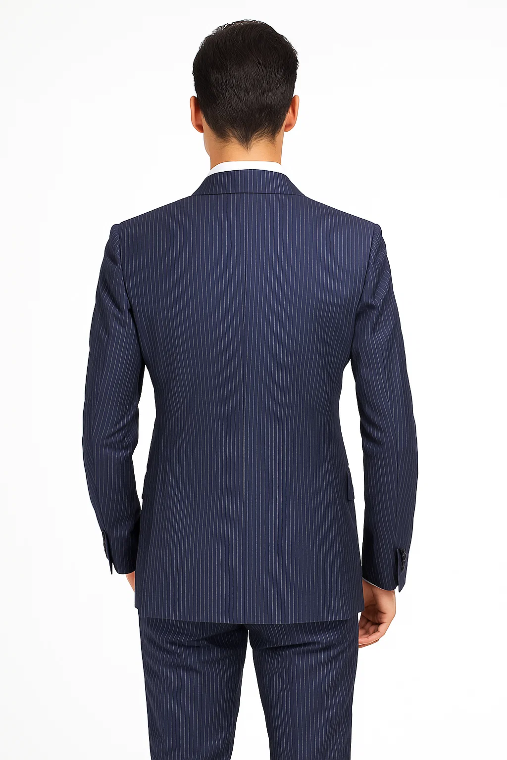 Classic Fit in Navy with White Pinstripe Color by Rossiman