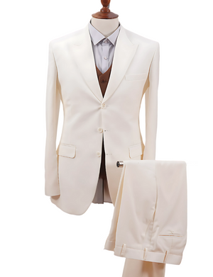 Men’s Classic White Three Piece Suit – Great Gatsby Inspired Formal Wear