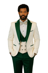 hilton-white-and-hunter-green-paisley-peak-lapel-tuxedo-jacket-with-matching-shawl-vest-and-wool-pants-includes-bow-tie