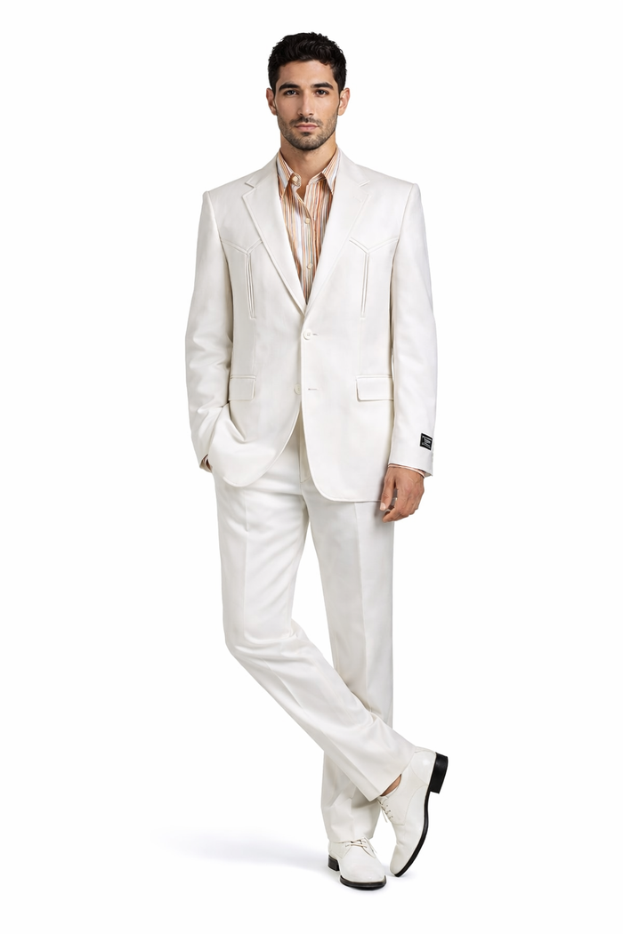 Western Suits For Wedding - Western Tuxedo - Cowboy Tuxedo White