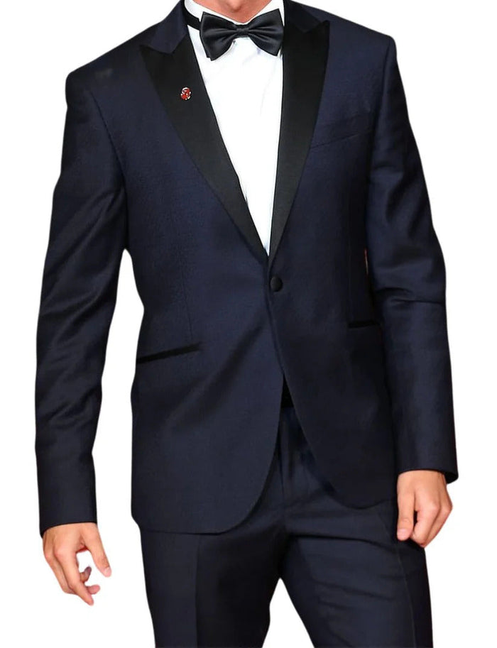 Men’s Midnight Blue Tuxedo Inspired by Cristiano Ronaldo – Luxury Formal Dinner Suit